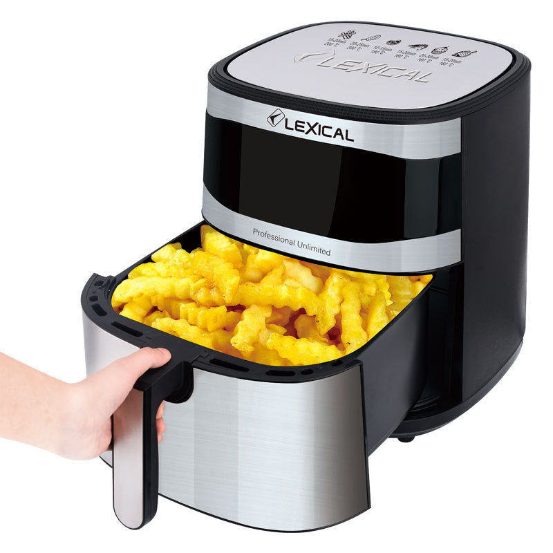 Cross-border large-capacity 8L multi-function touch-type smokeless and less oil stainless steel electric fryer household air fryer wholesale