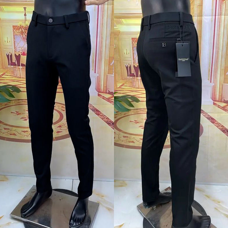 European goods, spring, autumn and winter men's casual pants, slim and versatile business small leg trousers, slim and versatile straight trousers