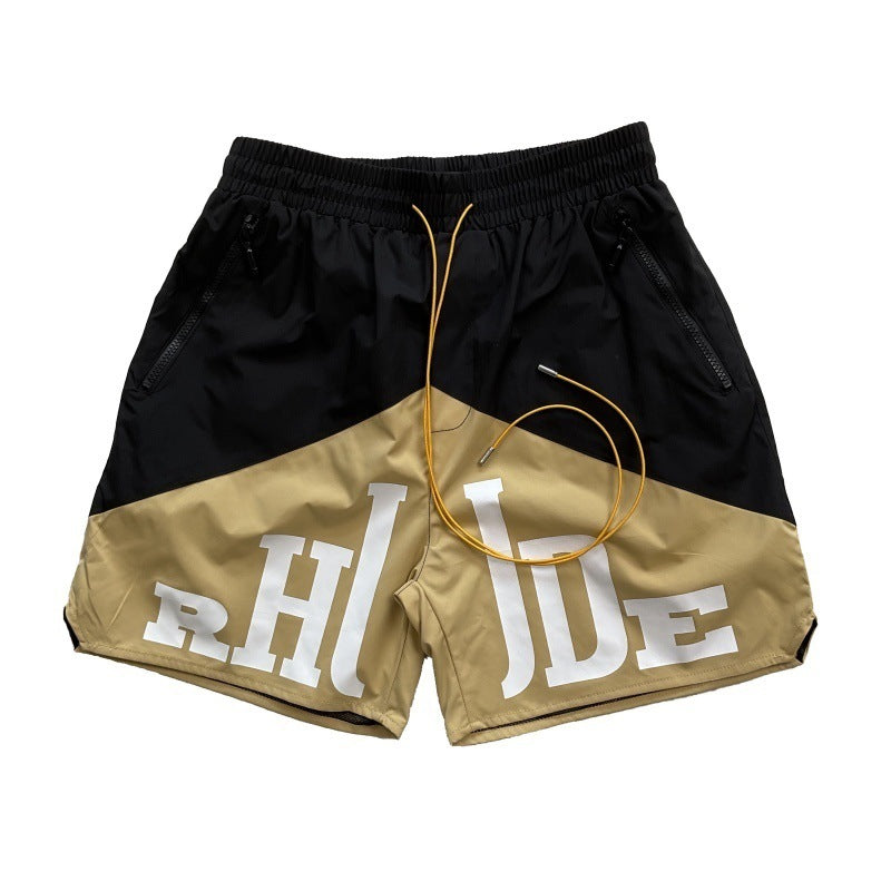 Cross-border foreign trade trendy brand RHUDE letter 3M reflective casual sports shorts for men and women American high street beach pants