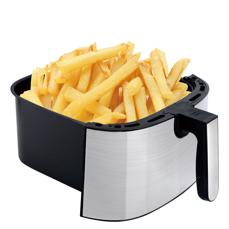 Cross-border large-capacity 8L multi-function touch-type smokeless and less oil stainless steel electric fryer household air fryer wholesale