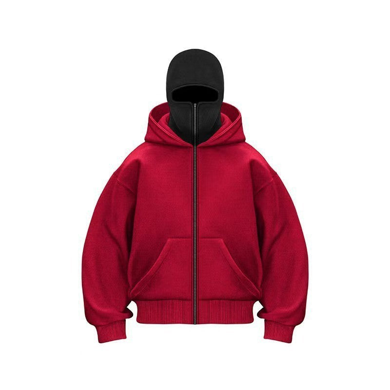 Ins European Plus Size Zipper Hoodie Men's Jacket, Double Hood, Spring Couple's Top, American Vintage Hoodie