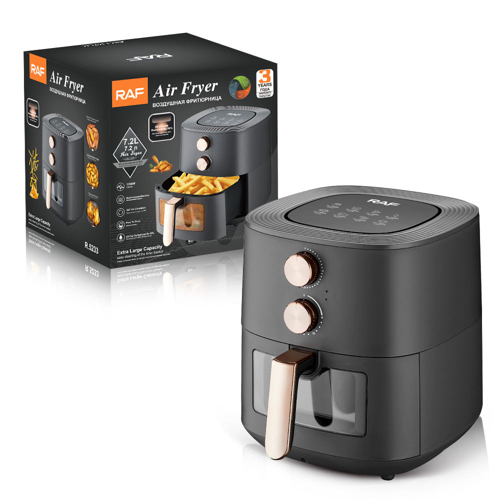 RAF European-style air fryer household large-capacity multi-function smart French fries visual air fryer 7.2L
