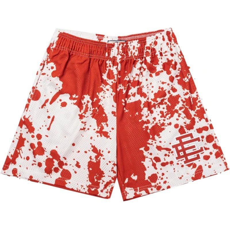 New American Shorts, Casual Shorts, Fitness Men's Muscle Sports, Cropped Pants, Tide Beach Pants, Mesh Breathable Shorts