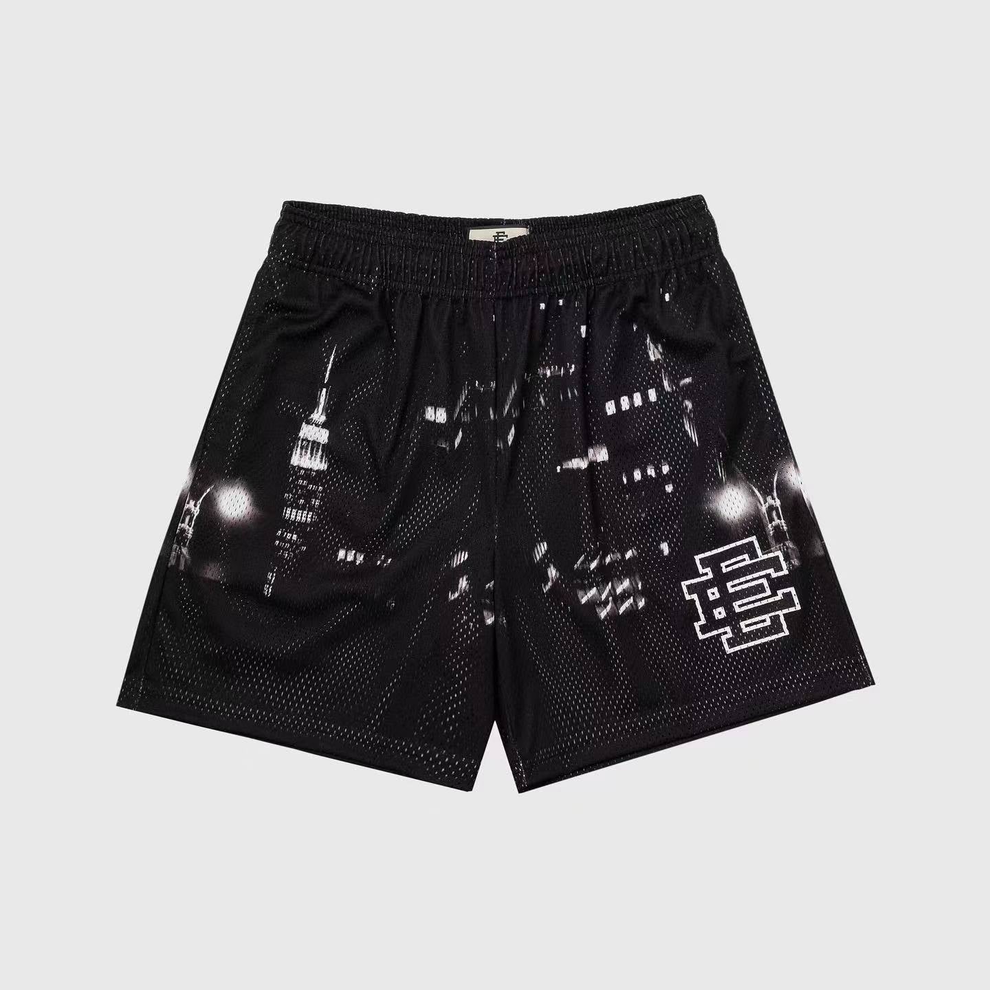New American Shorts, Casual Shorts, Fitness Men's Muscle Sports, Cropped Pants, Tide Beach Pants, Mesh Breathable Shorts