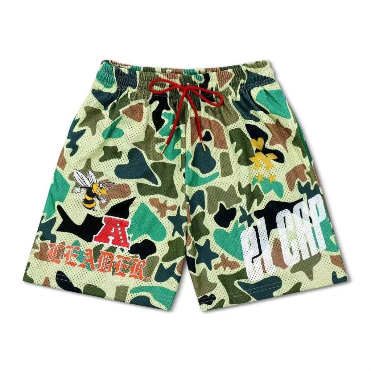 EE print shorts logo sweatpants mesh drawstring American shorts