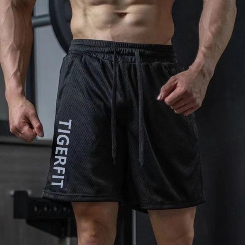 Men's summer American running casual quick-drying breathable mesh shorts vest basketball training loose cropped pants