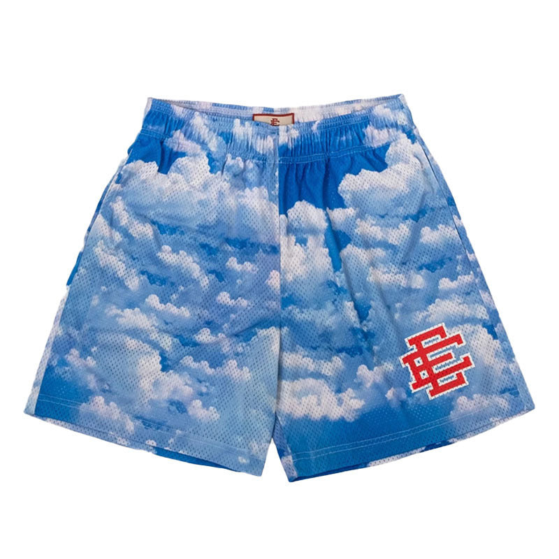 New American Shorts, Casual Shorts, Fitness Men's Muscle Sports, Cropped Pants, Tide Beach Pants, Mesh Breathable Shorts