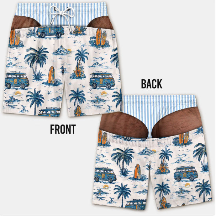 Renowears Loose beach shorts, vacation casual shorts,