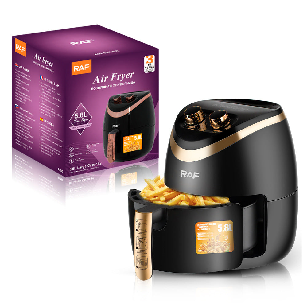 European-style air fryer home large-capacity multi-function smart French fries large automatic fryer 5.8L