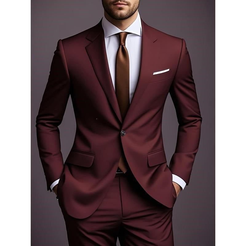 Cross-border spot men's suit suit suit European and American casual suit trousers two-piece wedding dinner blazer