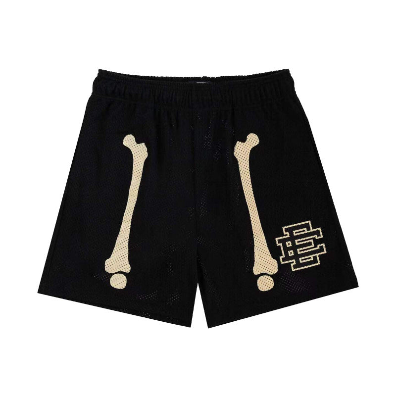 New American Shorts, Casual Shorts, Fitness Men's Muscle Sports, Cropped Pants, Tide Beach Pants, Mesh Breathable Shorts