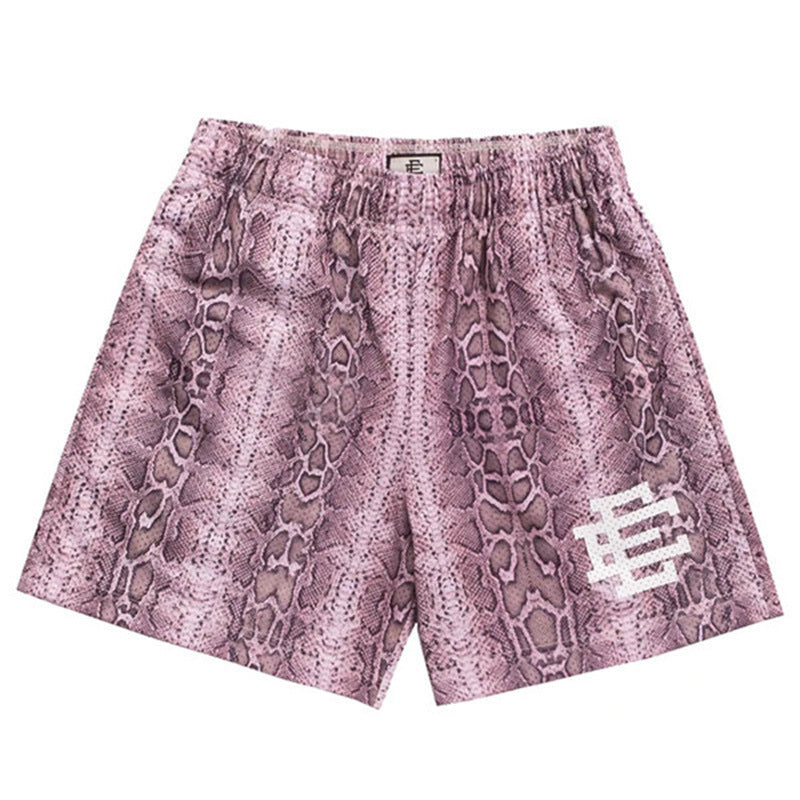 New American Shorts, Casual Shorts, Fitness Men's Muscle Sports, Cropped Pants, Tide Beach Pants, Mesh Breathable Shorts