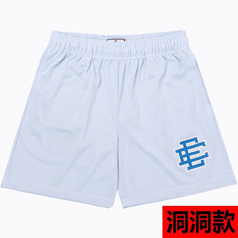 EE print shorts logo sweatpants mesh drawstring American shorts