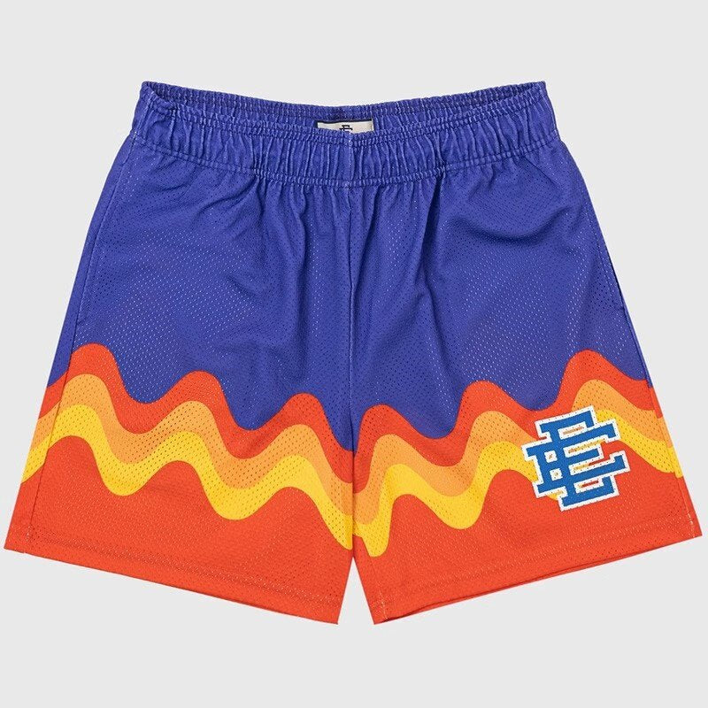EE print shorts logo sweatpants mesh drawstring American shorts