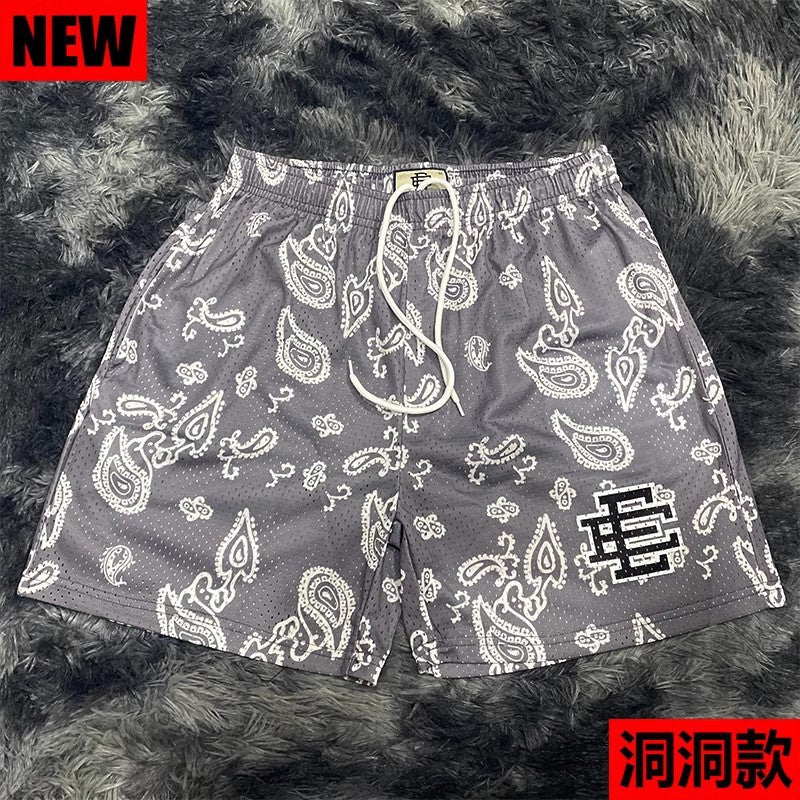 New American Shorts, Casual Shorts, Fitness Men's Muscle Sports, Cropped Pants, Tide Beach Pants, Mesh Breathable Shorts
