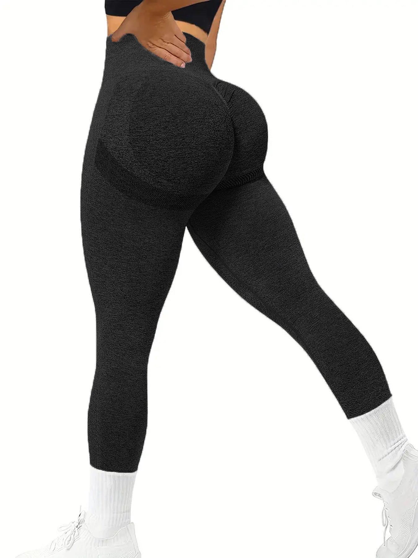 Peach buttocks gym pants women's high-waisted belly and buttocks lifting yoga pants can be worn outside for sports running training