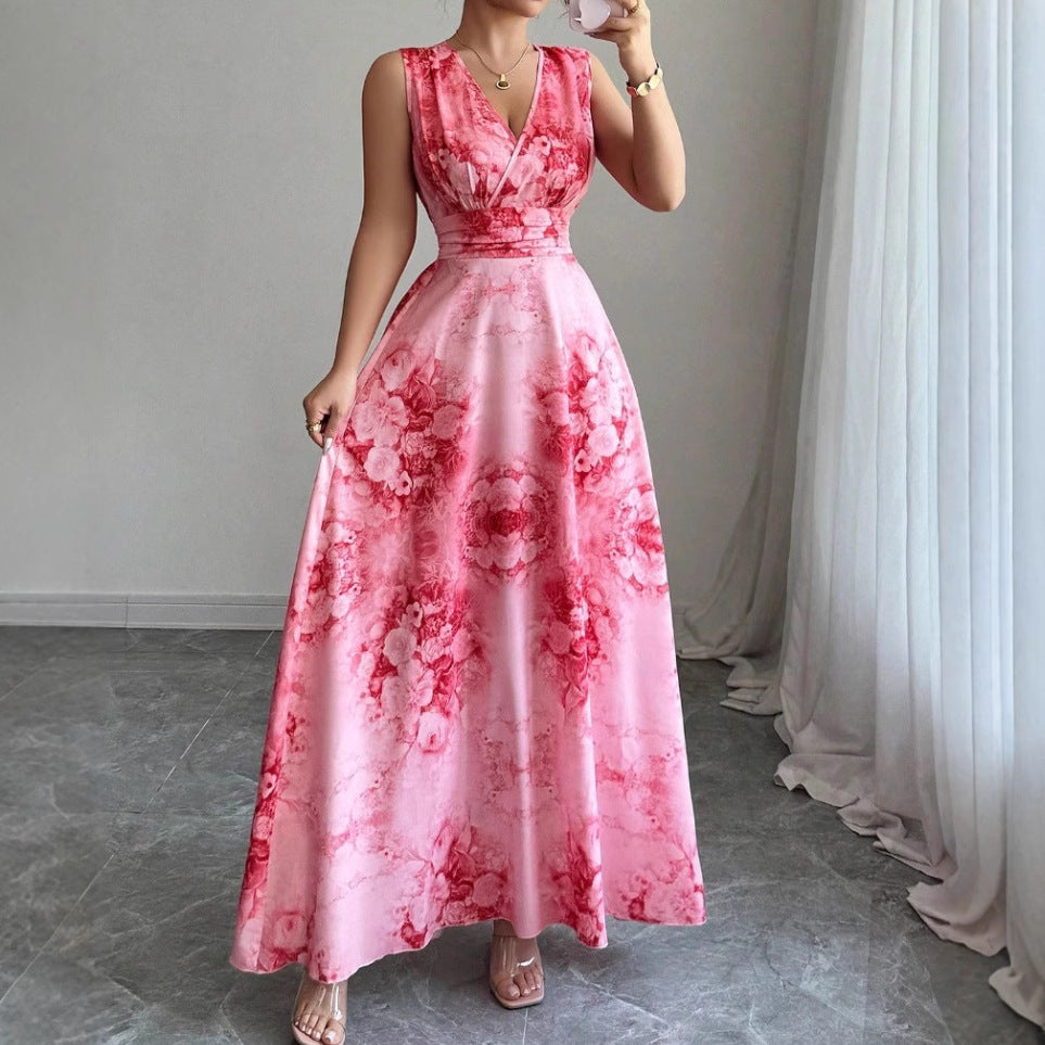Beach skirt, bohemian long skirt, coat, women's summer 2025 new waist slimming seaside resort dress