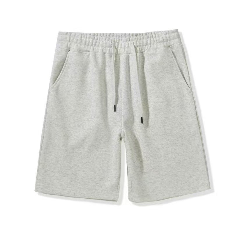 300G heavy casual shorts, boys wear solid color sweatpants and loose beach cropped pants in summer