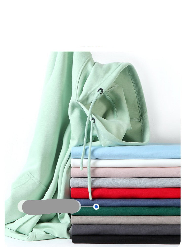 hooded sweatshirt for men and women with the same autumn and winter long sleeve composite large hoodie solid color Korean version of the trendy student jacket