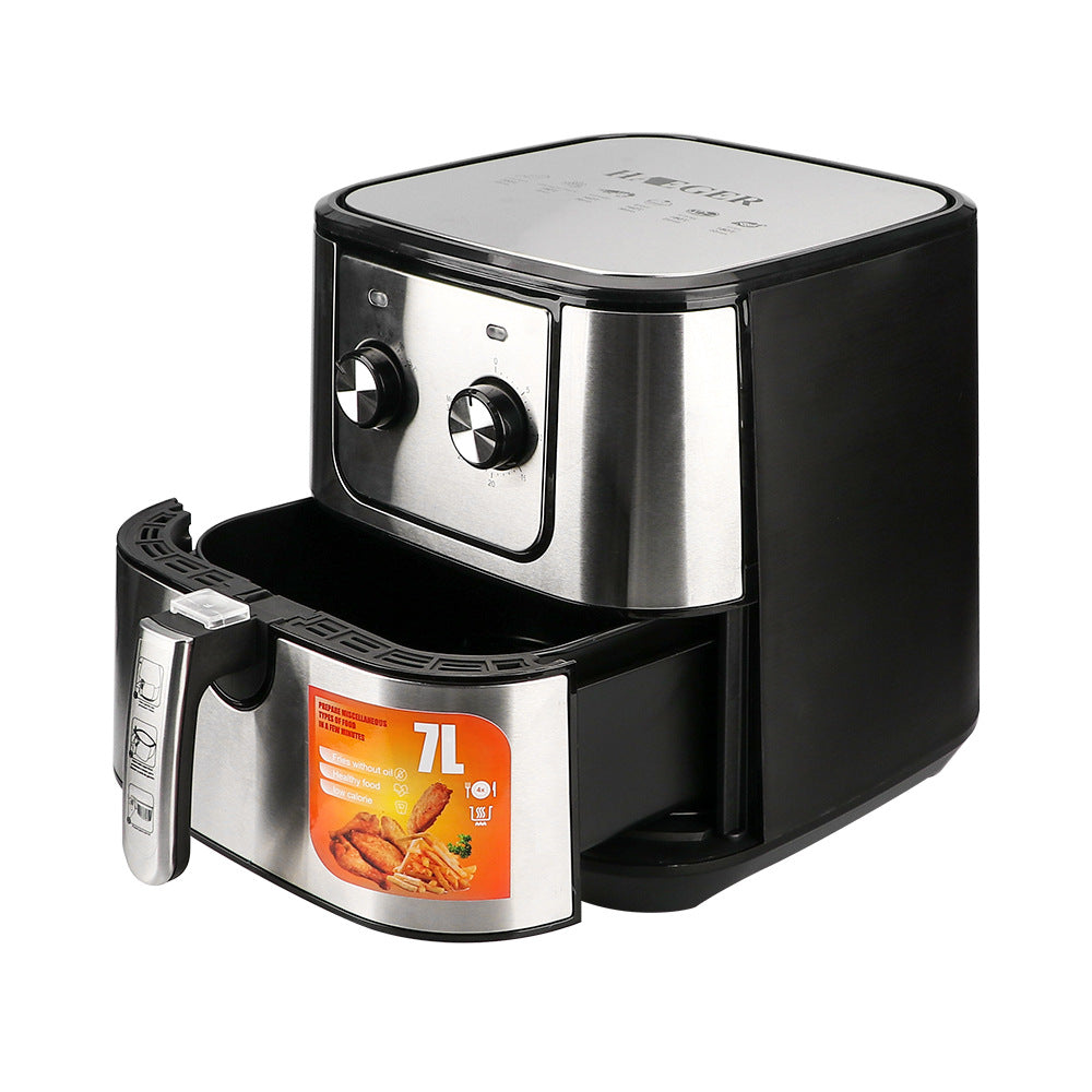 New home fume-free smart air fryer stainless steel mechanical electric fryer French fries machine large capacity 7L