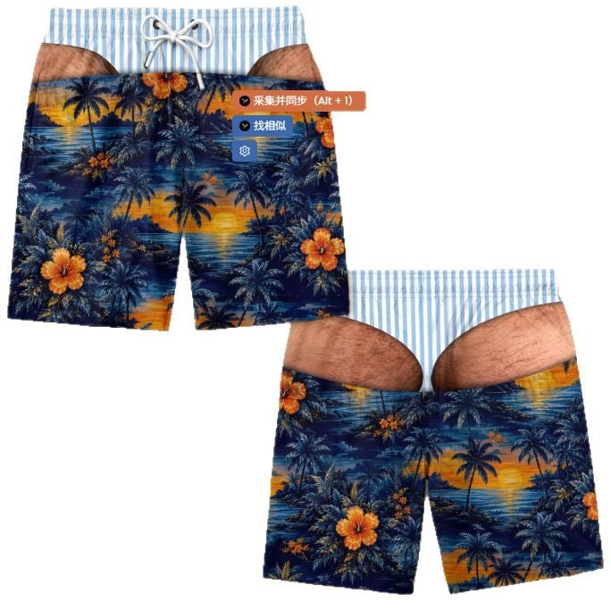 Renowears Loose beach shorts, vacation casual shorts,