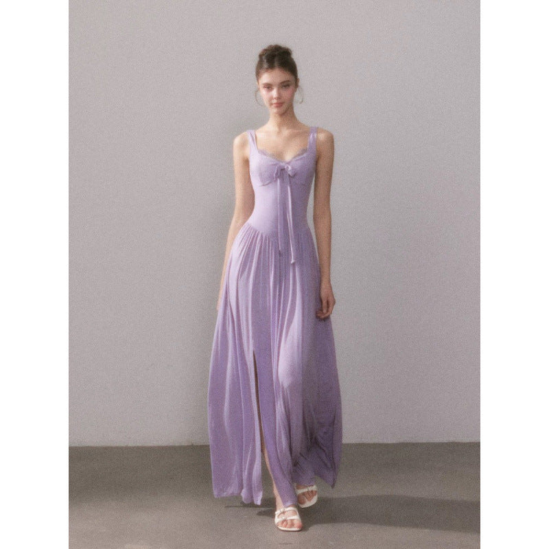 Morning Mist Inspired Muse Coat French Lace Knit Suspender Slit Dress