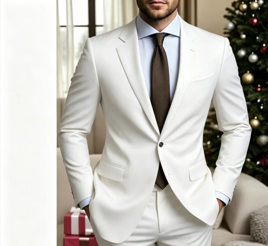 Cross-border spot men's suit suit suit European and American casual suit trousers two-piece wedding dinner blazer