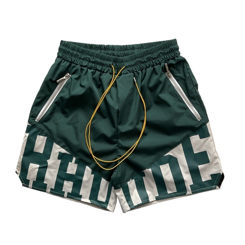 Cross-border foreign trade trendy brand RHUDE letter 3M reflective casual sports shorts for men and women American high street beach pants