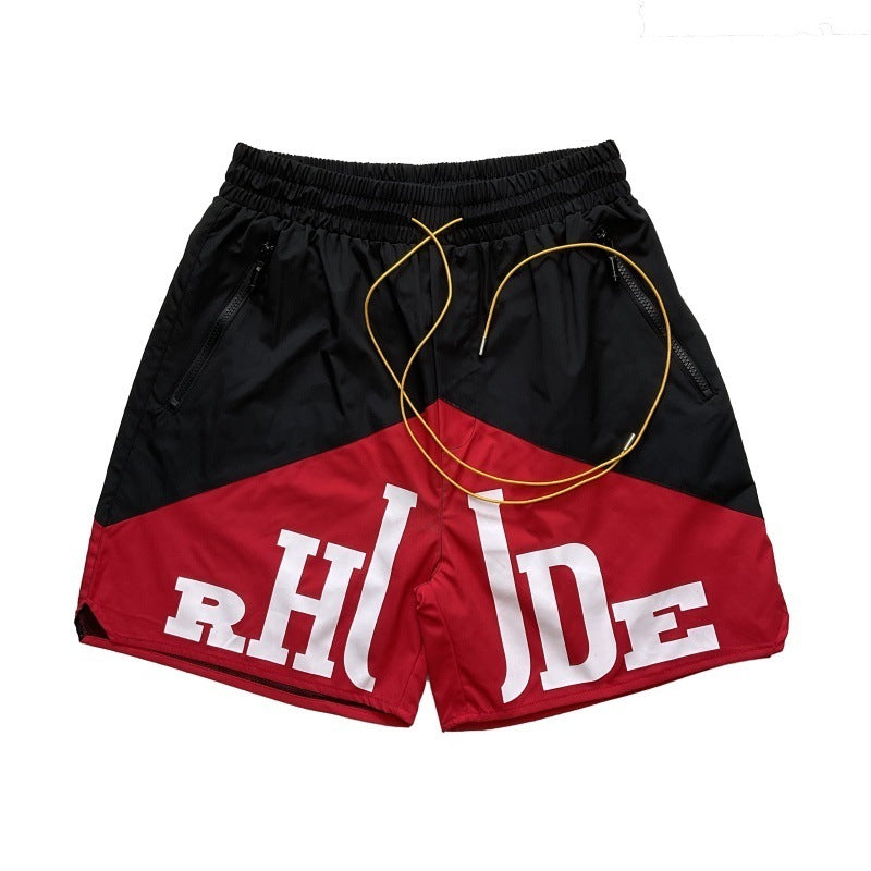Cross-border foreign trade trendy brand RHUDE letter 3M reflective casual sports shorts for men and women American high street beach pants