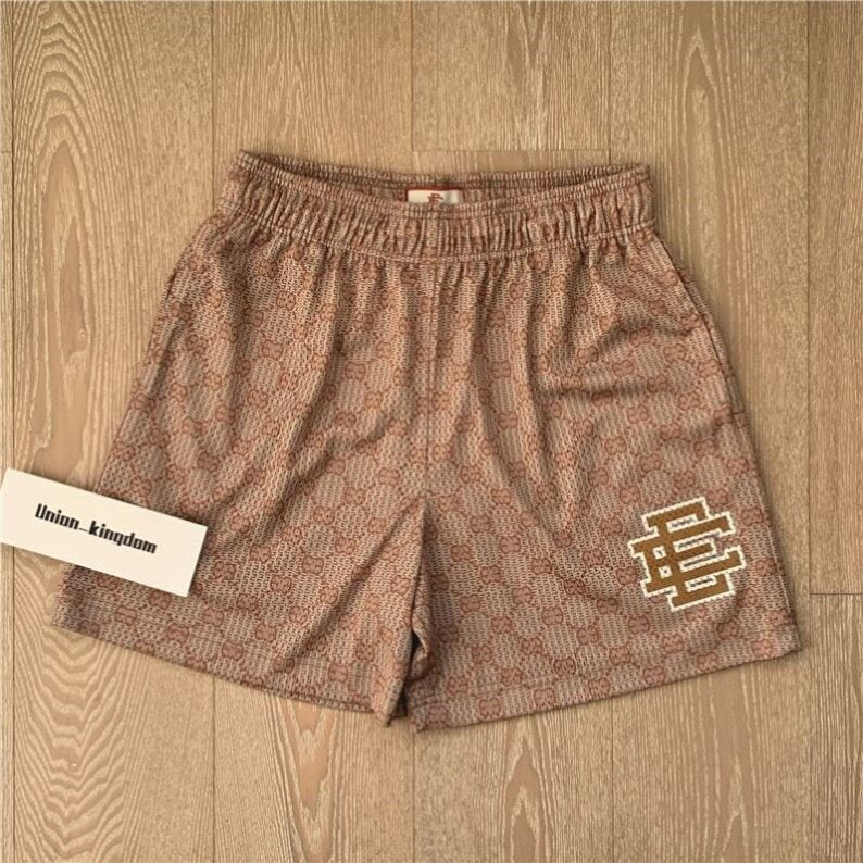 EE print shorts logo sweatpants mesh drawstring American shorts
