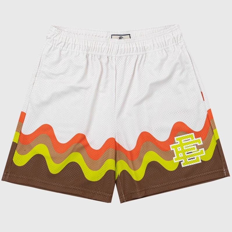 EE print shorts logo sweatpants mesh drawstring American shorts