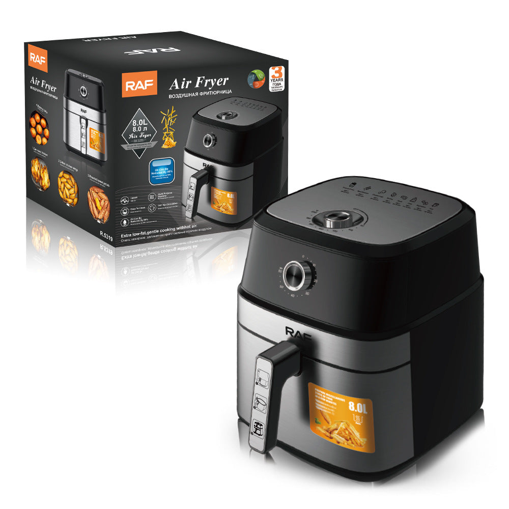 European regulation household air fryer large capacity mechanical type super large smoke-free French fries electromechanical fryer French fries 8L