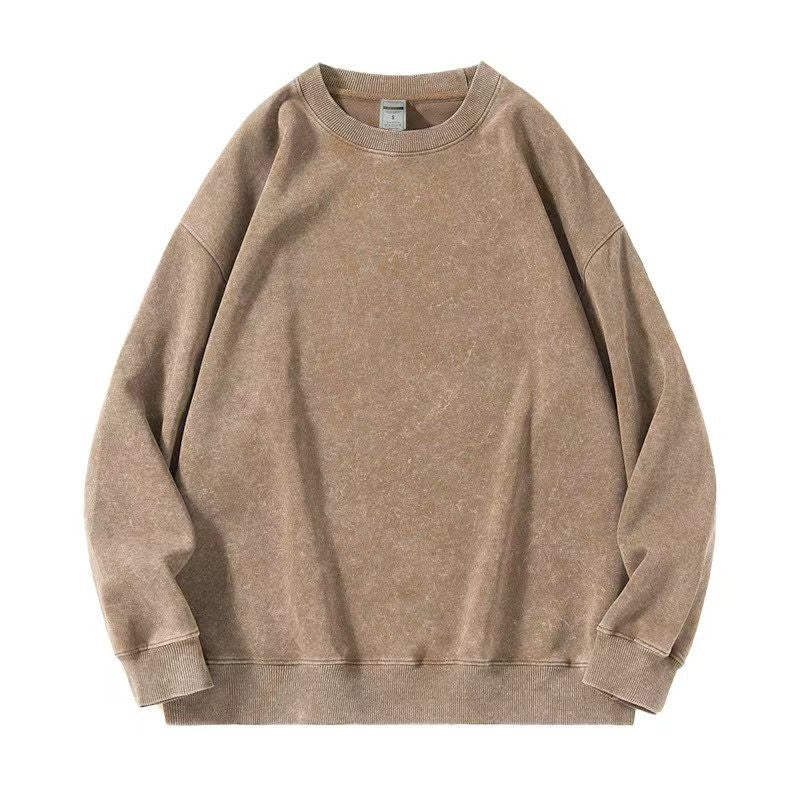360g Ccotton distressed washed hoodie dropped shoulder loose fit sweatshirt