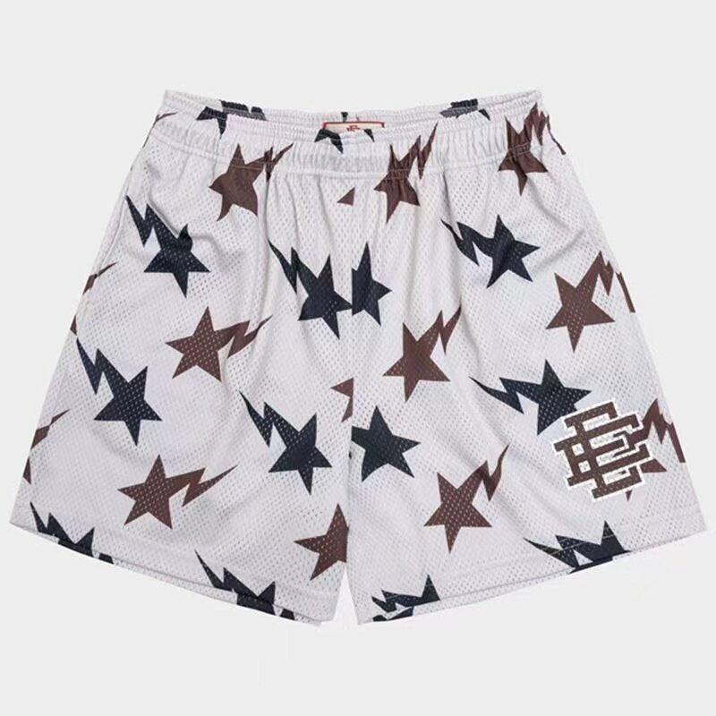 New EE American casual fitness shorts muscular men sports quarter pants mesh breathable style European and American stars with the same style