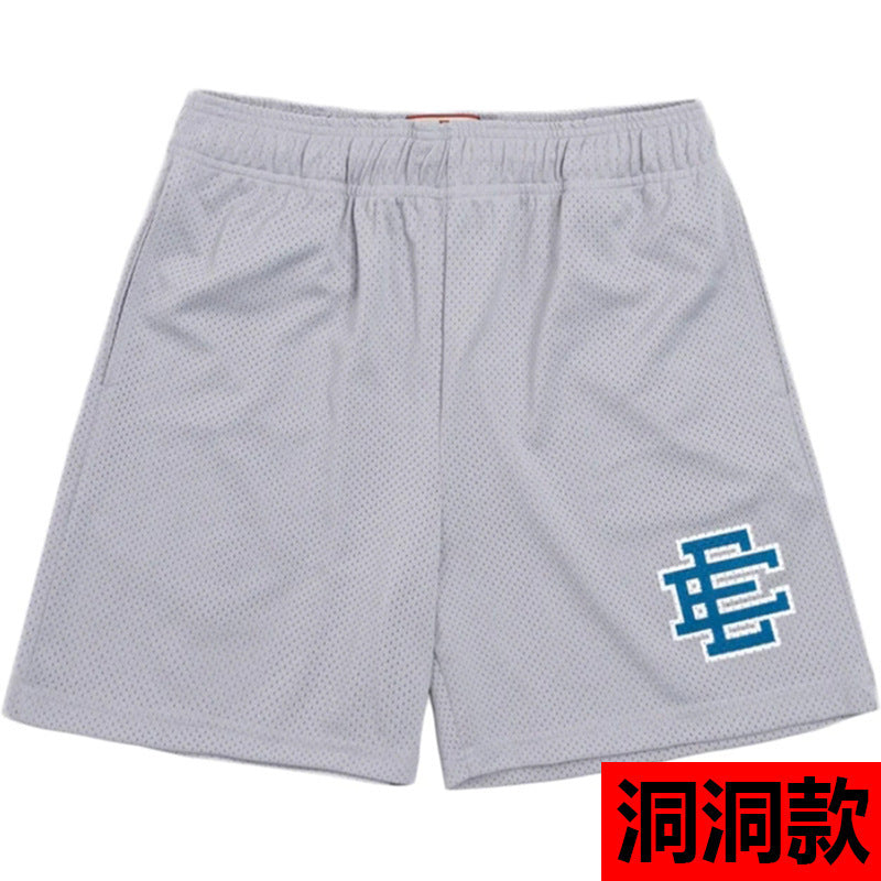 New American Shorts, Casual Shorts, Fitness Men's Muscle Sports, Cropped Pants, Tide Beach Pants, Mesh Breathable Shorts