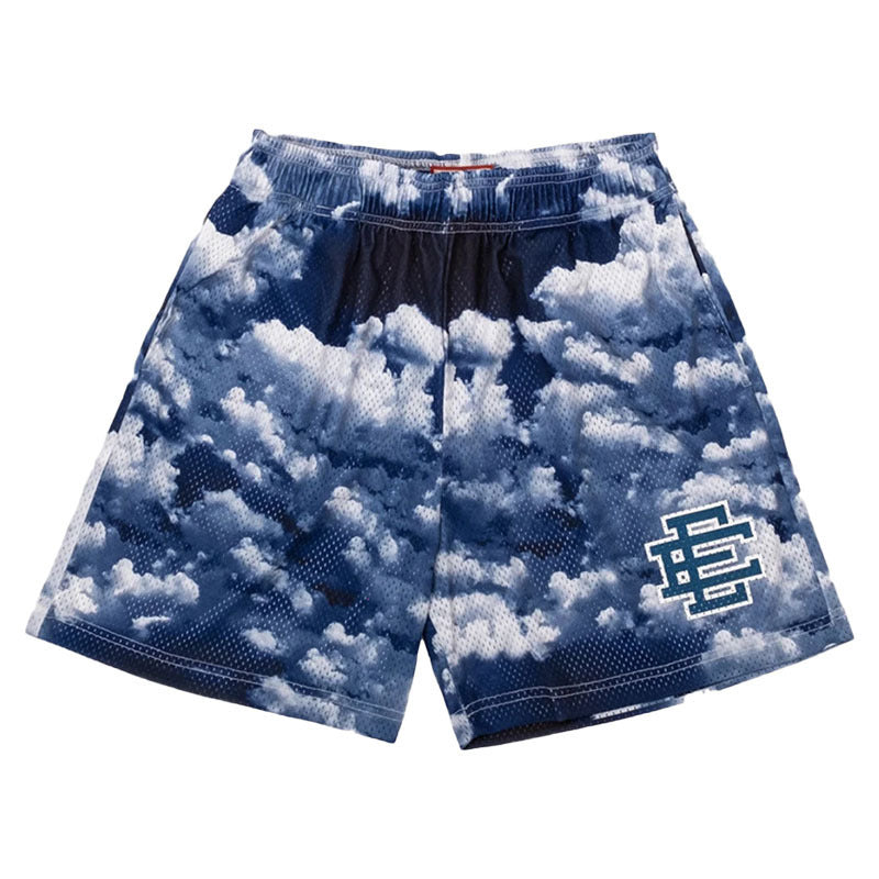 New American Shorts, Casual Shorts, Fitness Men's Muscle Sports, Cropped Pants, Tide Beach Pants, Mesh Breathable Shorts