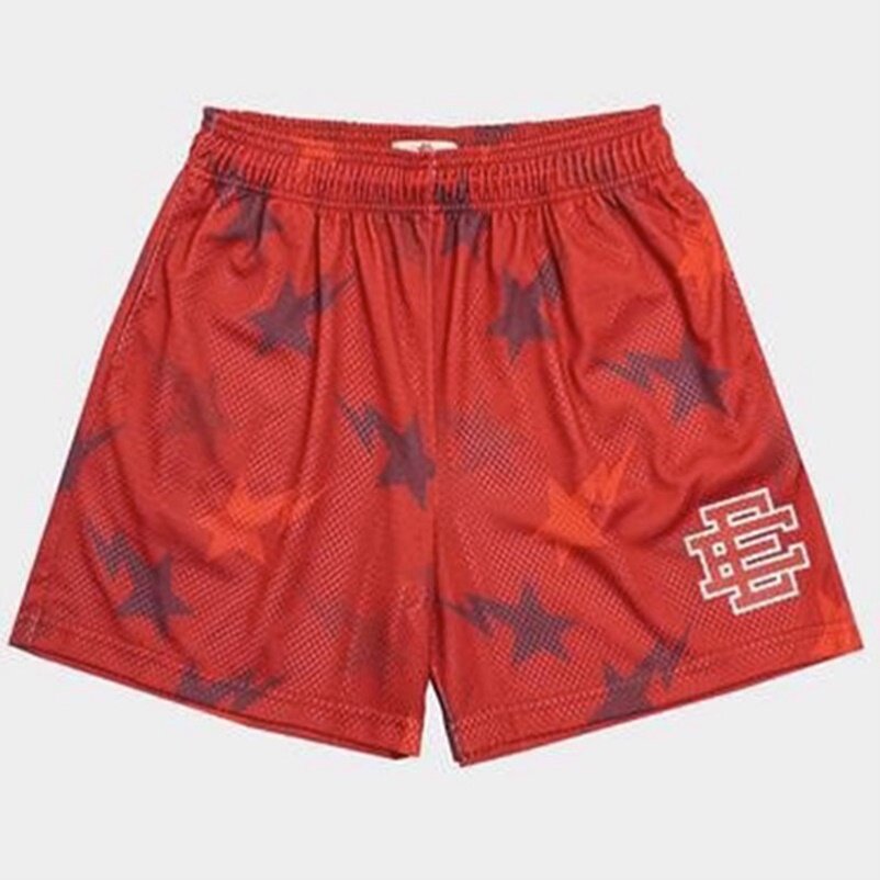 EE print shorts logo sweatpants mesh drawstring American shorts