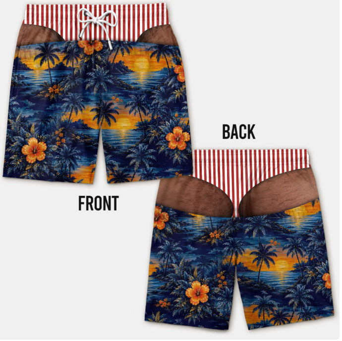 Renowears Loose beach shorts, vacation casual shorts,