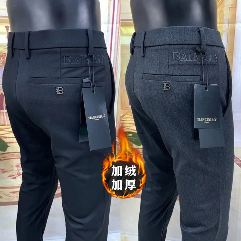 European goods, spring, autumn and winter men's casual pants, slim and versatile business small leg trousers, slim and versatile straight trousers