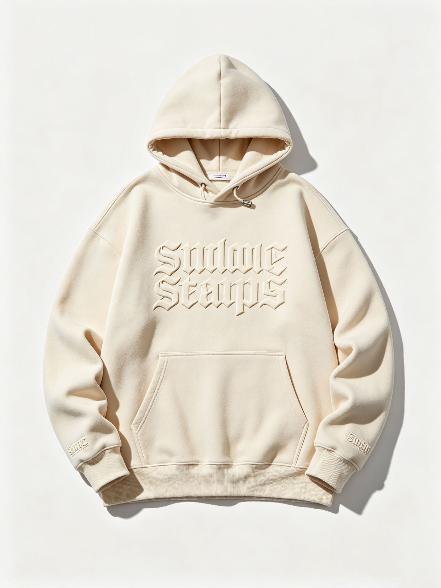 Custom textured 3D embossed hooded sweatshirt, 3D steel stamped logo, pure cotton terry hoodie, European and American export shirt