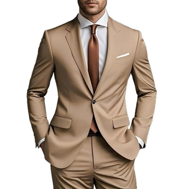Cross-border spot men's suit suit suit European and American casual suit trousers two-piece wedding dinner blazer