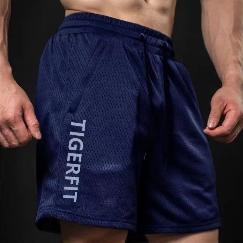 Men's summer American running casual quick-drying breathable mesh shorts vest basketball training loose cropped pants