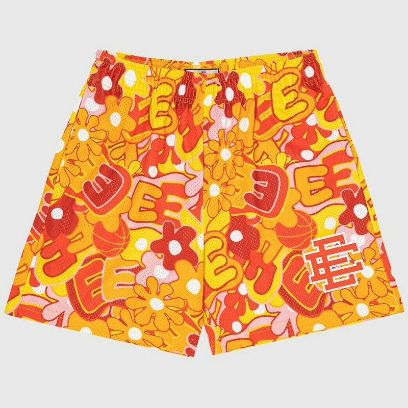 New American Shorts, Casual Shorts, Fitness Men's Muscle Sports, Cropped Pants, Tide Beach Pants, Mesh Breathable Shorts