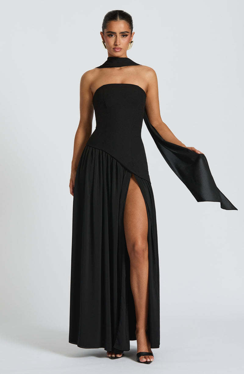 European and American cross-border women's bandeau solid color slit dress fashion sexy backless high slit long skirt new style