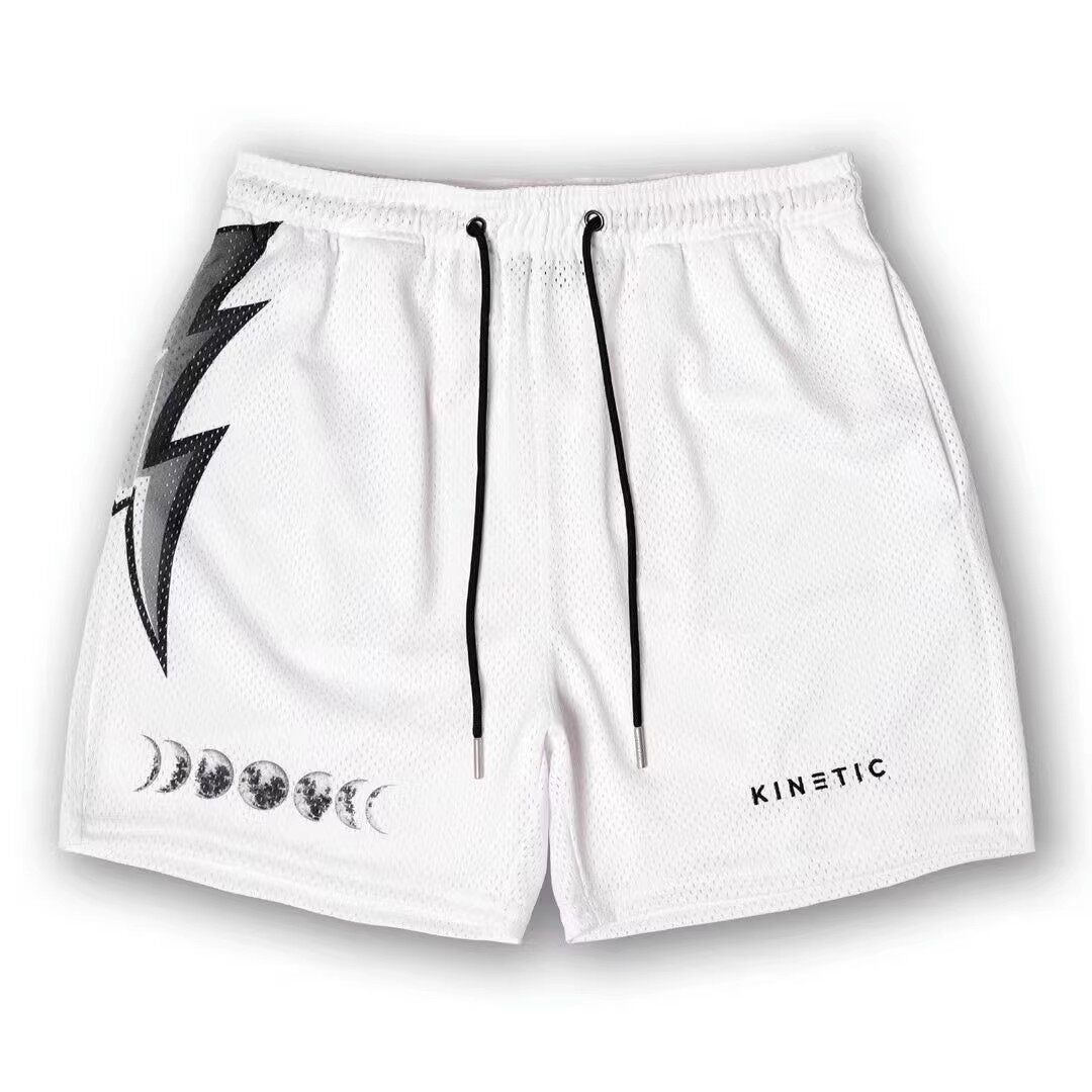 New EE American casual fitness shorts muscular men sports quarter pants mesh breathable style European and American stars with the same style