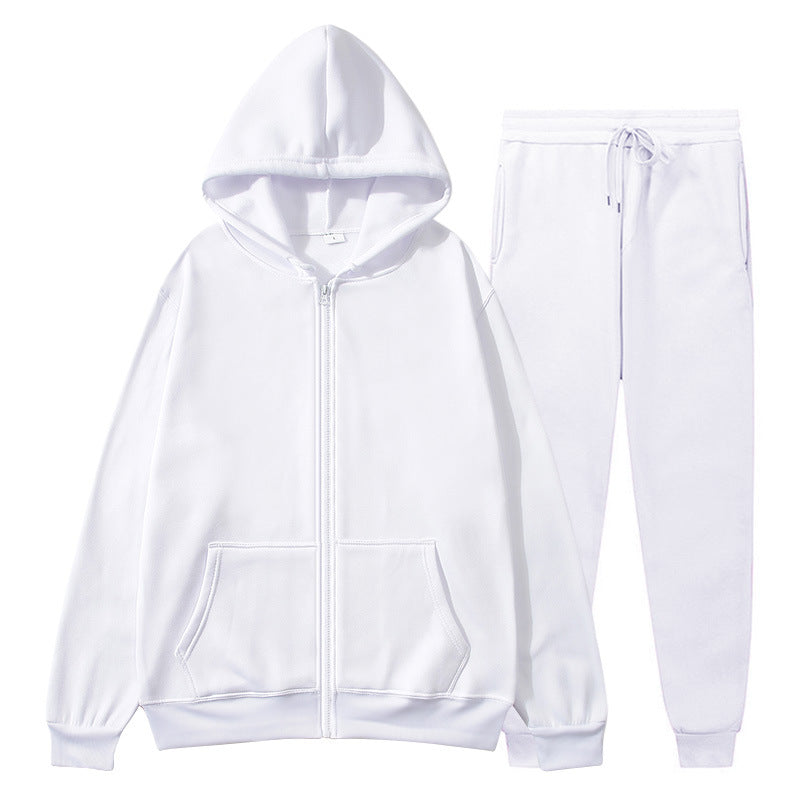 Jacket, comfortable autumn/winter men's zipper-lined fleece sports sweatshirt set, men's round hat with coat