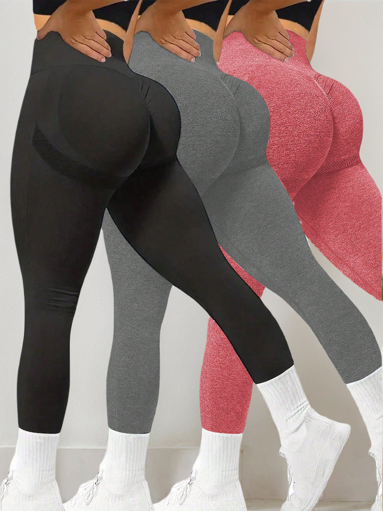 Sports and fitness trousers, running hips, high waist, slimming, stretch tight yoga pants