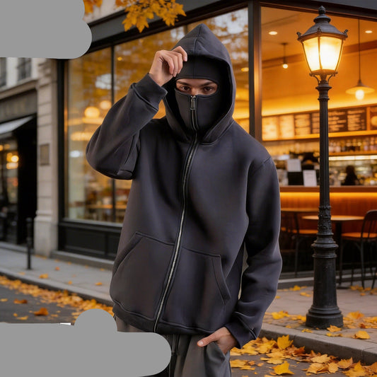 Ins European Plus Size Zipper Hoodie Men's Jacket, Double Hood, Spring Couple's Top, American Vintage Hoodie