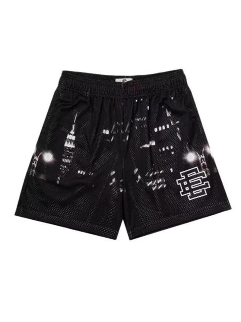 Cross-border exclusive for European code new sports mesh cloth shorts 3D digital printing trend beach pants male manufacturer wholesale
