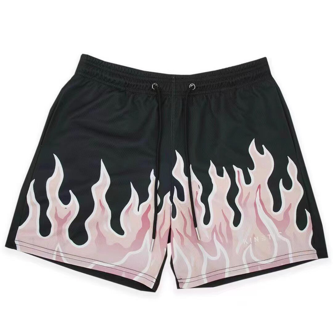 New EE American casual fitness shorts muscular men sports quarter pants mesh breathable style European and American stars with the same style
